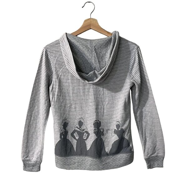 Disney Parks Princess Full Zip Hoodie Size XS Jacket Striped Pink Gray Graphics - Picture 2 of 6